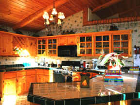 Kitchen with cookbooks