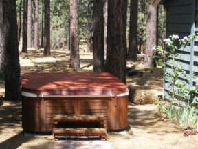 Jacuzzi at Ranch cabin in Big Bear, California