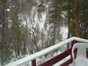 View from the deck of thewoods cabin in Big Bear.